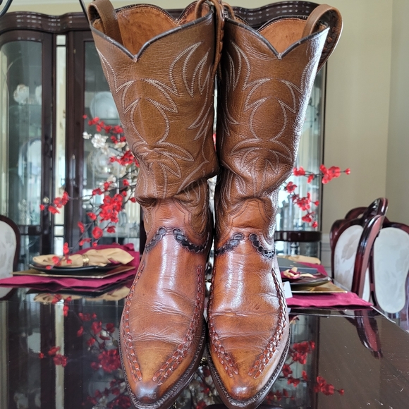 DAN POST Rare Find  EXOTIC STITCH COWBOY BOOTS - Picture 11 of 15
